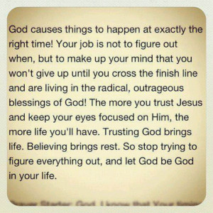 God knows the right time