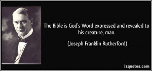 man the bible is god s word expressed and revealed to his creature man ...