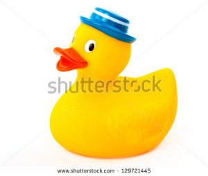 Black Rubber Duck Isolated