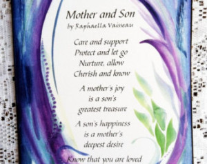 MOTHER and SON Original Poem Inspir ational Quote Family Child Saying ...