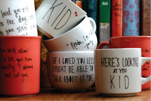 Writing out your favourite quotes is a great idea for decorating mugs ...