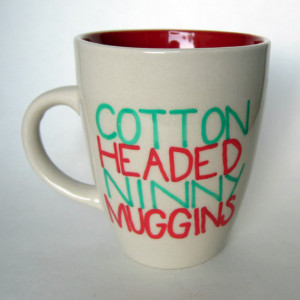 ELF Cotton Headed Ninny Muggins Christmas mug red by MoonriseWhims is ...