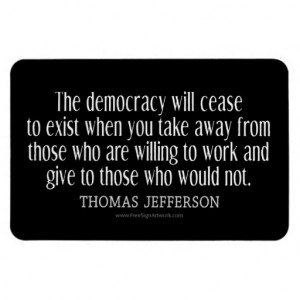 Thomas Jefferson Quote on Democracy Vinyl Magnets