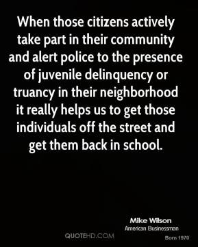 community and alert police to the presence of juvenile delinquency ...