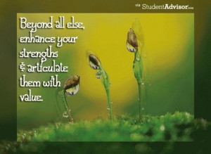 Beyond all elseenchance your strengths articulate them with value