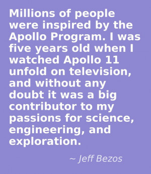 Millions of people were inspired by the Apollo Program. I was five ...