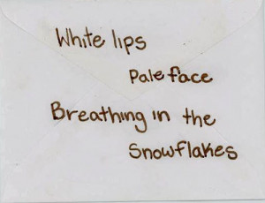 ... snitch the a team white lips pale face breathing in the snowflakes