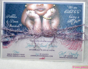 ... Baby Shower Invitations - Lavender Baby Shower - African American Baby