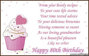 Cute 80th birthday wish for grandmother