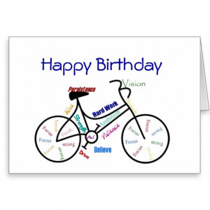 Lustiges Alters-Geburtstags-Fahrrad, fahrend, Spor Karten