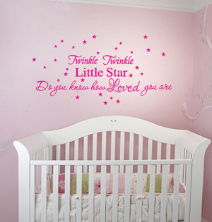 Twinkle twinkle little star quote wall decal Nursery wall decal Kids ...