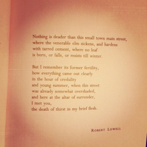 ... Robert Lowell poem at the beginning of Snow Angels by Stewart O'Nan