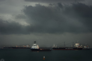 Re: Marina Barrage on a rainy day