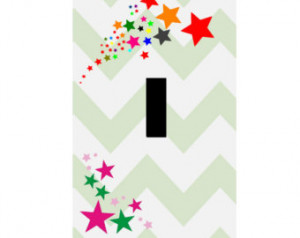 Colorful Star Design Kids Artwork ) light switch plate cover home ...