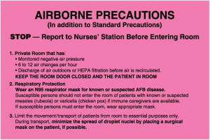 Airborne Isolation Precautions Sign