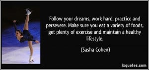 Follow your dreams, work hard, practice and persevere. Make sure you ...
