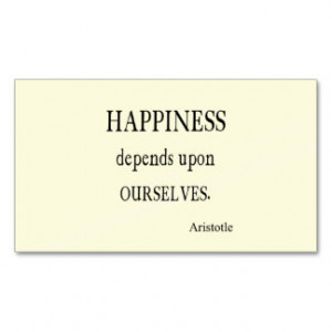 Vintage Aristotle Happiness Inspirational Quote Business Card