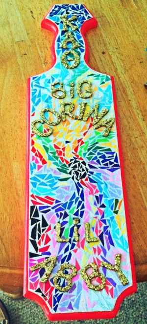 Mosaic Paddle #Sorority #Crafts #SororityPaddle #DIY #Colorful