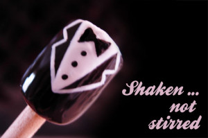 ... bow tie, james bond, nail art, quote, shaken not stirred, shirt, stick