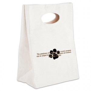 ... Gifts > Adopt Bags & Totes > Gandhi Animal Quote Canvas Lunch Tote