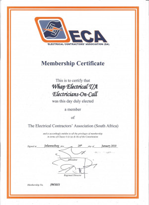 Certified as Competent to issue Electrical Compliance Certificates