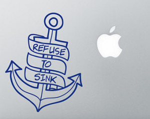 Anchor Banner Refuse to Sink Quote Vinyl Decal Stickers (Multiple ...