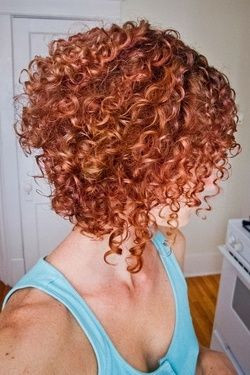 Curly inverted bob