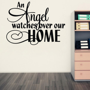 Amazon-hot-an-angel-watches-over-our-home-Vinyl-Wall-Art-Quote ...