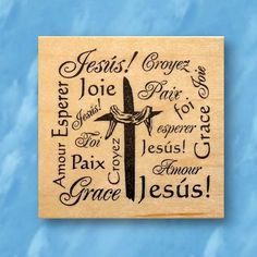 Resurrection Cross, French collage mounted rubber stamp No.21 More