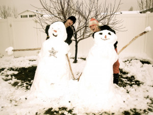 We made snowmen that are holding hands :p