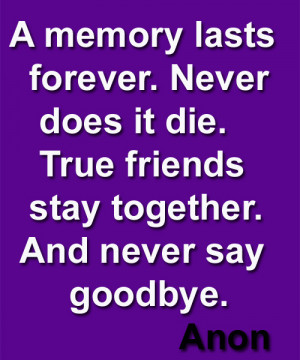 True Friends Never Say Goodbye – Friendship Quote