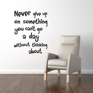Wall Quote Decal Never give up Wall Words Stickers Lettering Decal