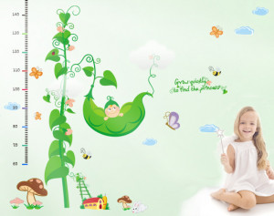 pea baby feet tall height increased affixed stickers wall art quotes ...