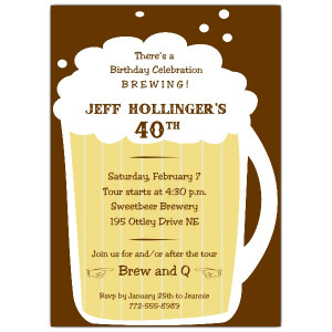 Birthday Beer Quotes Beer mug birthday invitations