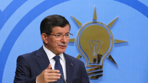 Turkey's Prime Minister Ahmet Davutoglu pictured during a news ...