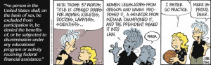 Cute comic strip about Title IX (3/3) #40yearsofprogress