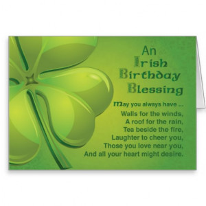 Irish Birthday Blessing Wish Cards