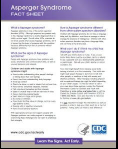 Asperger Syndrome Fact sheet More