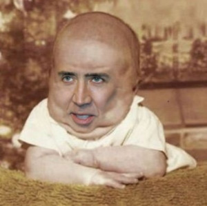 Nicolas Cage funny baby face faceoff weird strange odd nic