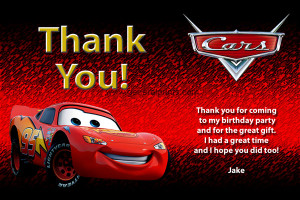 Disney Cars Thank You - Lightning McQueen