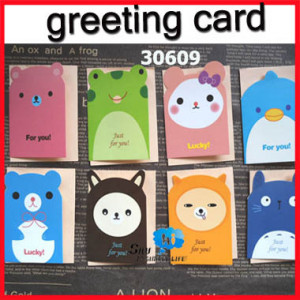 WHOLESALE mini greeting card shop friend gift wish cute animal ...
