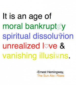 ... bankruptcy spiritual dissolution unrealized love & vanishing illusions