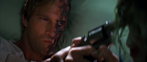 Aaron Eckhart as Harvey Dent in 