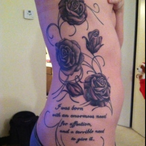 My first tattoo...Audrey Hepburn quote And roses. 