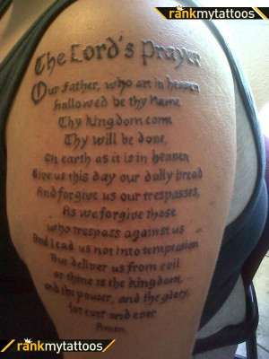 TATTOO OF A BIBLE BOOK | The Lords Prayer Bible Verse Tattoo ...