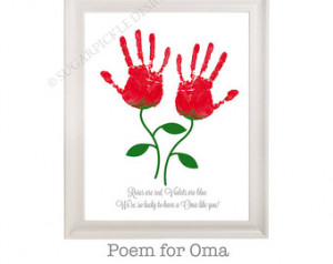 Gift for Oma, Oma's Birthday Gi ft, Mother's Day gift, Handprint, Kids ...