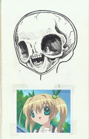 The skull of an anime person is just a little more than creepy.