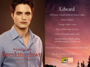 Edward Cullen breaking dawn part 1