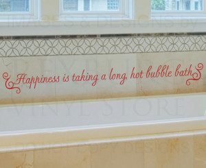Wall-Decal-Sticker-Quote-Vinyl-Art-Happiness-is-a-Bubble-Bath-Bathroom ...