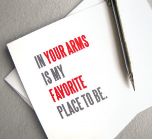 love you card Valentine card In your arms by RedLetterPaperCo